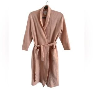 Arlotta Cashmere and Wool Pink Robe, X Small